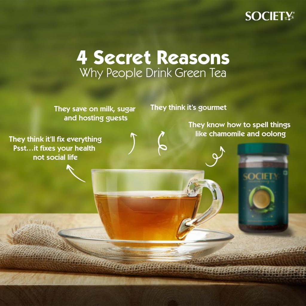 Society Premium Green Tea 250G Jar Pack of 2 Loose Leaf Tea Rich Antioxidants Natural Refreshing Beverage