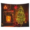Santa Claus Christmas Tapestry Christmas Tree Wall Decoration Background Fabric Red Stove Tapestry Holiday Happy New Year