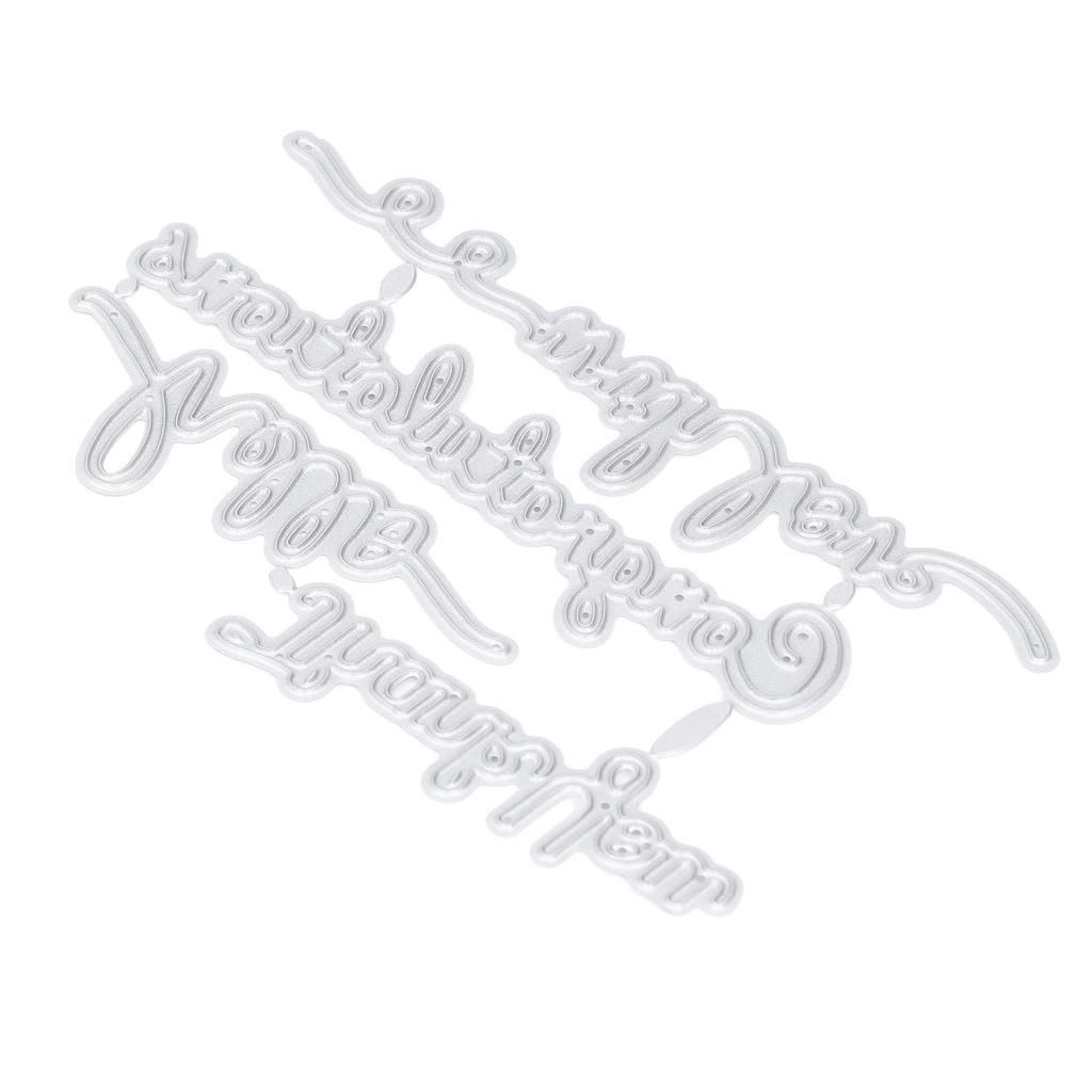 2Pcs Cutting Die Blessing Words Pattern Simple Unique Design Cutting Mold for Home Party D