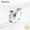 Tancise Classic 925 Sterling Silver Zircon Ring Ladies Jewelry Wedding Promise Party Gift
