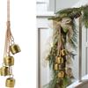 Bells Gold Metal Vintage Cow Christmas Bells With Jute Hanging Rope For Weddings, Parties, Christmas Wreath Decoration