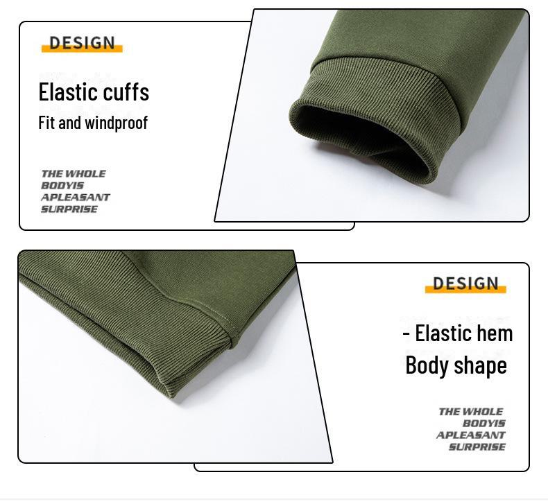 Мужской свитер в американском стиле с полумолнией и воротником-стойкой - модная толстовка из бархата весна/осень