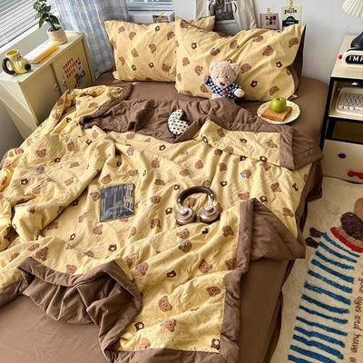 Летнее одеяло Duoshu Retro Bear из стираного хлопка