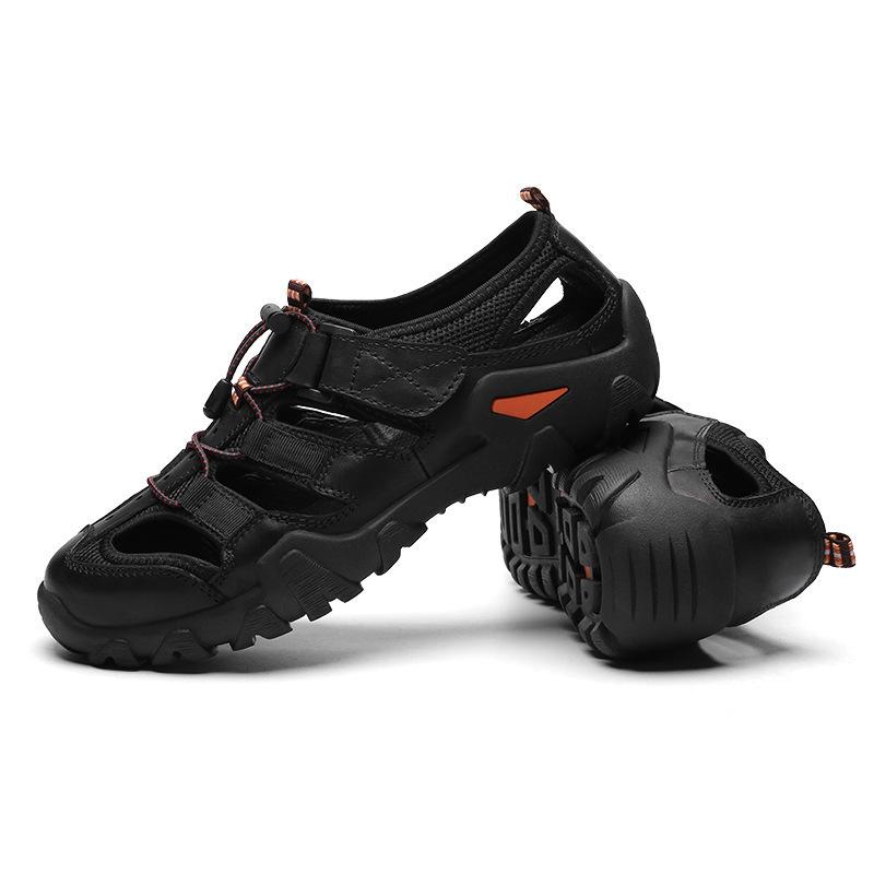 Летние роскошные сандалии мужские дышащие сандалии из натуральной кожи для активного отдыха походные повседневные пляжные туфли мужские мокасины большого размера