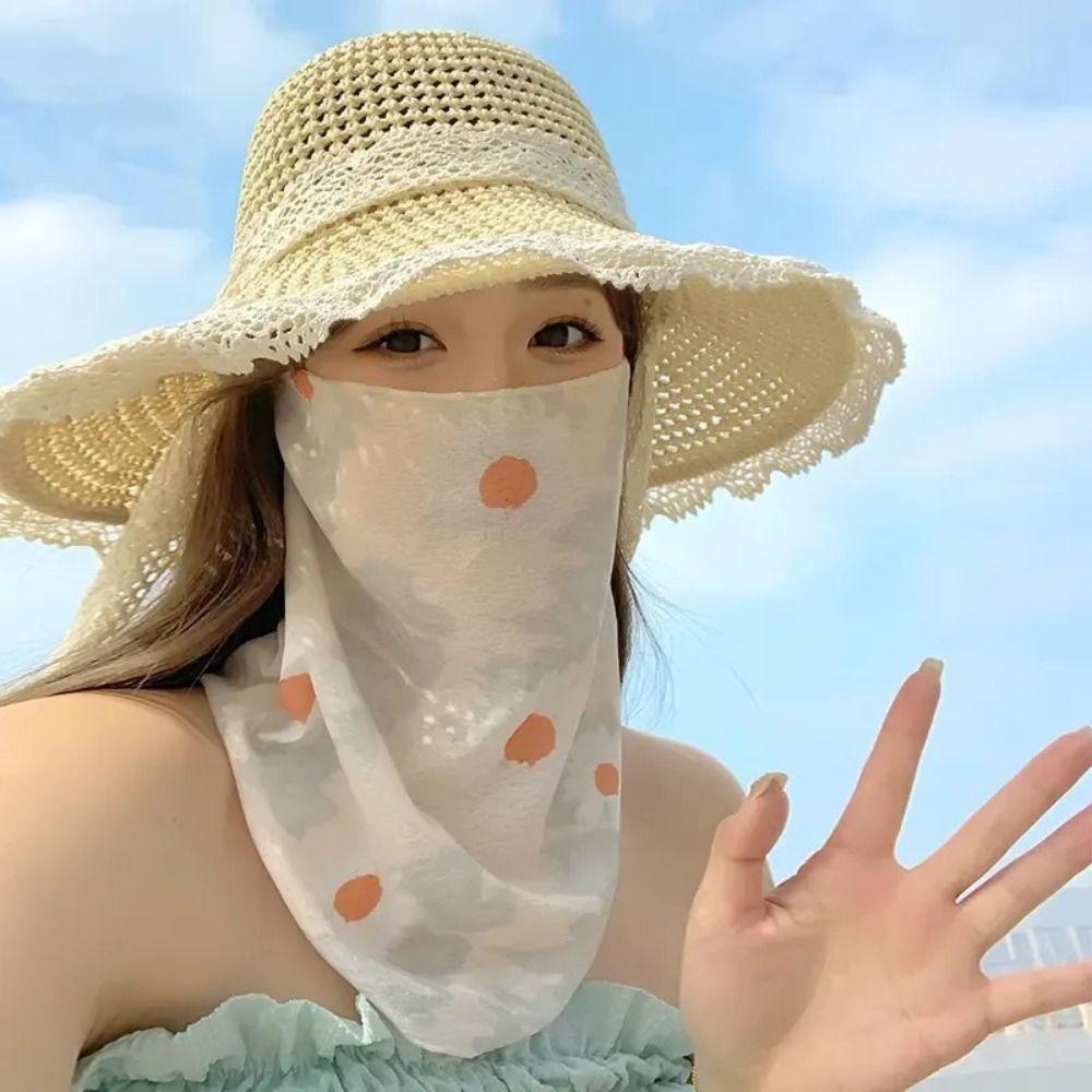Breathable Women Mask Scarf Floral Printed Neck Gaiter Scarf for Summer Outdoor Sports