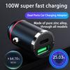 100W Practical Car Phone Charger Pull Ring Shockproof Fast Charging