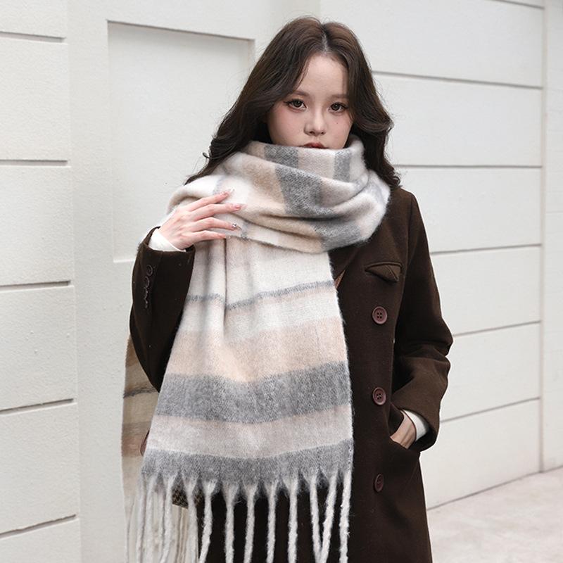 Winter 2024 New Mirad Advanced Atmosphere Scarf Women'S Korean Edition Versatile Thick Ma Hai Plush Neck Autumn