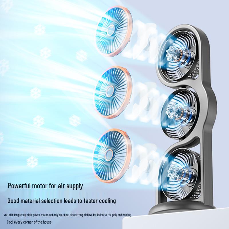 USB Rechargeable Multi-Head Dorm & Outdoor Fan