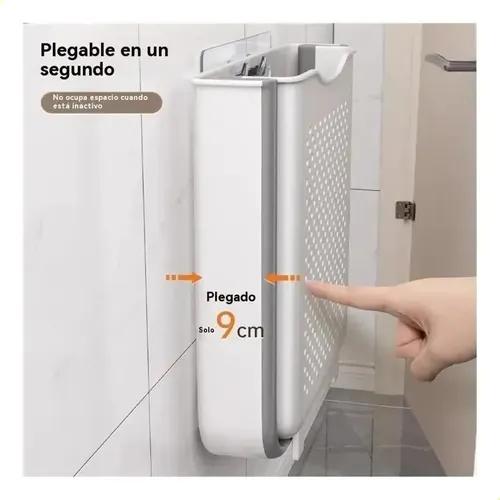Wall Mounted Foldable Laundry Basket 29 x 28.5 x 15.5 cm Ivory White Collapsible Storage Bin for Space-Saving Bathroom Organization