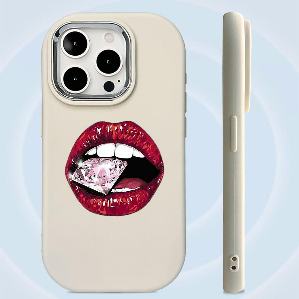 Мягкий чехол LZ20 Lips kiss для Samsung S24 Ultra S23 Plus S21 FE A16 A54 A34 A05s A06 Infinix Hot 40 30i, защитный противоударный чехол для объектива