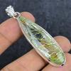 Natural Golden Rutile Gemstone 925 Sterling Silver Jewelry Pendant 2.64" t4C98