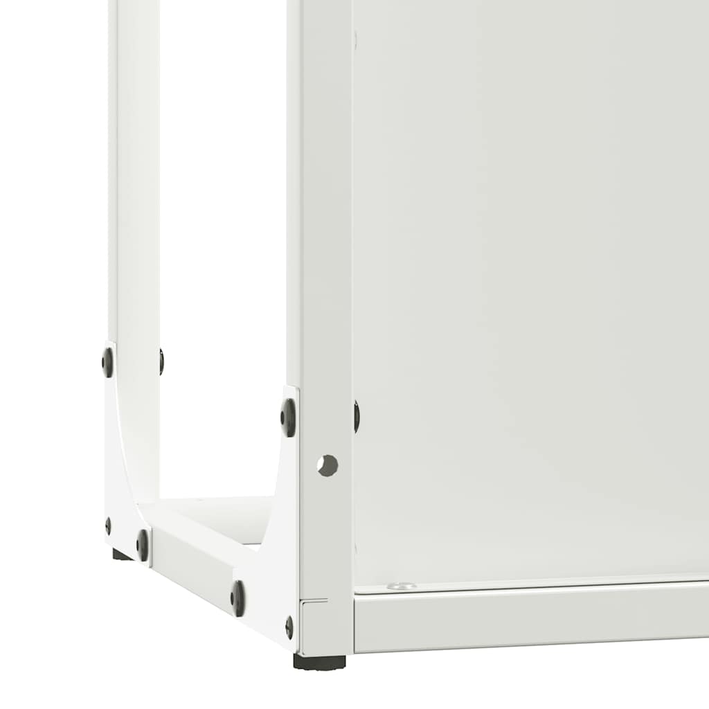 Firewood Rack White 25x25x80 cm Cold Rolled Steel