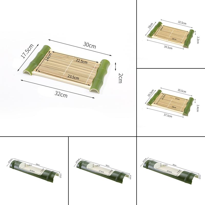 Поднос для суши в японском стиле, пластиковая тарелка, креативная форма из бамбука, холодное блюдо, суши, сашими, морепродукты, сервировочная тарелка, ресторанные тарелки
