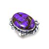 Кольцо из стерлингового серебра 925 пробы с натуральным медным фиолетовым бирюзовым камнем, размер 8 H1U35