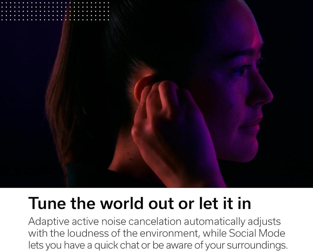 Беспроводные наушники Denon Bluetooth PerL Pro Персонализированные активные шумоподавляющие наушники с микрофоном для зарядки, черные AHC15PLBKEM AH-C15PL Функция/Адаптивность