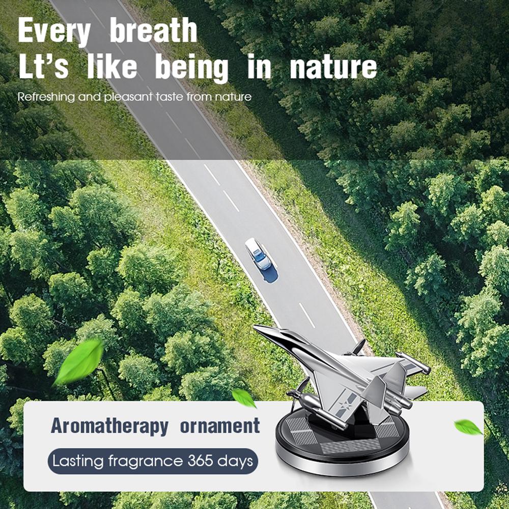 Car Air Freshener Solar Propeller Fighter Aromatherapy Car Interior Decoration Accessories Car Rotating Aromatherapy Perfume