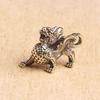Chinese Style Brass Kylin-Beast Statue Figurine for Wealth Prosperity Luck Fengshui Luck Auspicious Beast Vintage Ornaments for Car Backpack Keychain