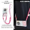 KEYSION Crossbody Strap Phone Case for HONOR X9c 5G Cute Cartoon Long Lanyard Mirror Shockproof Cover for Huawei Magic 7 Lite 5G