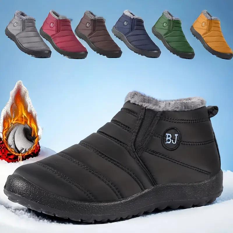 Warm Winter Boots WaterResistant Easy SlipOn Cushioned Sole Fuzzy Minimal Heel Rounded Toe Cozy Lining Insulated Comfy Ideal for Chilly Climates