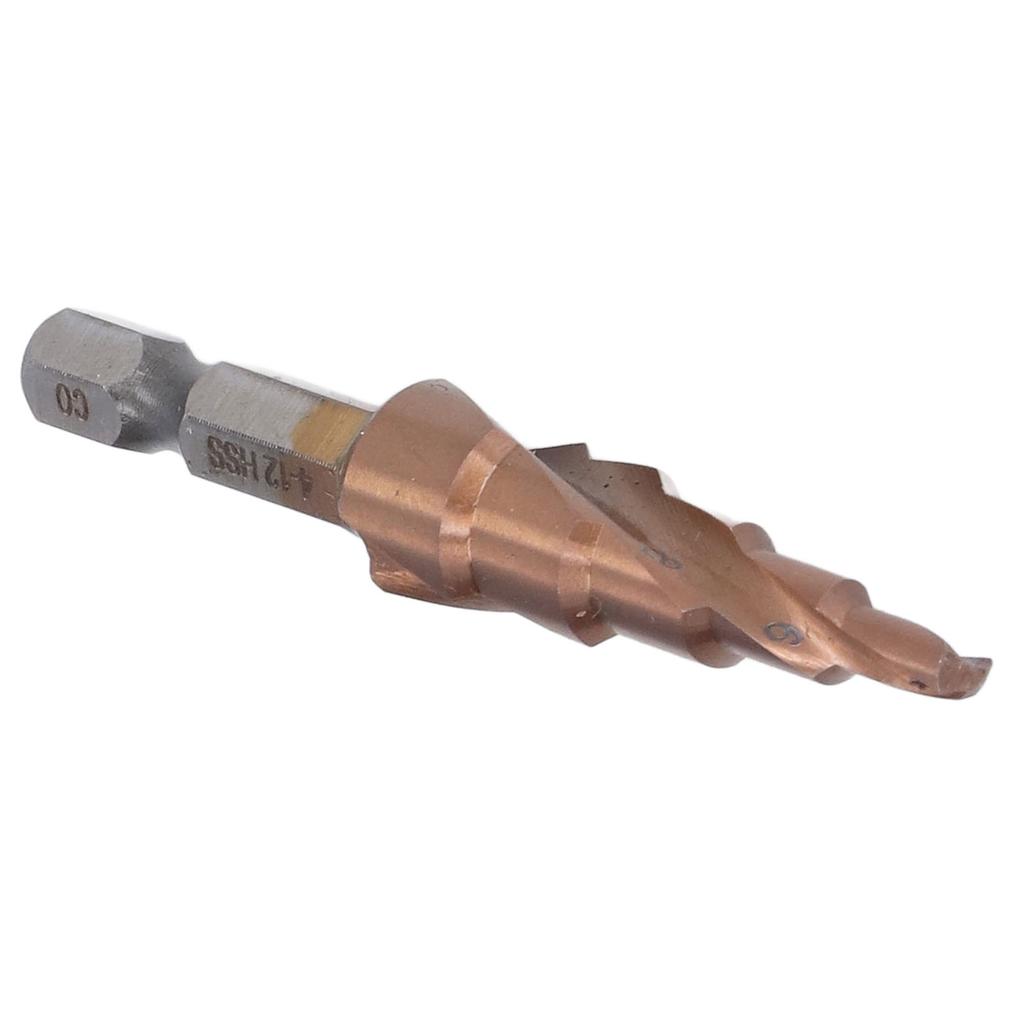 Spiral Step Drill Bit Accurate Positioning 118 Degrees X Shaped Opening Design M35 High Speed Steel Hex