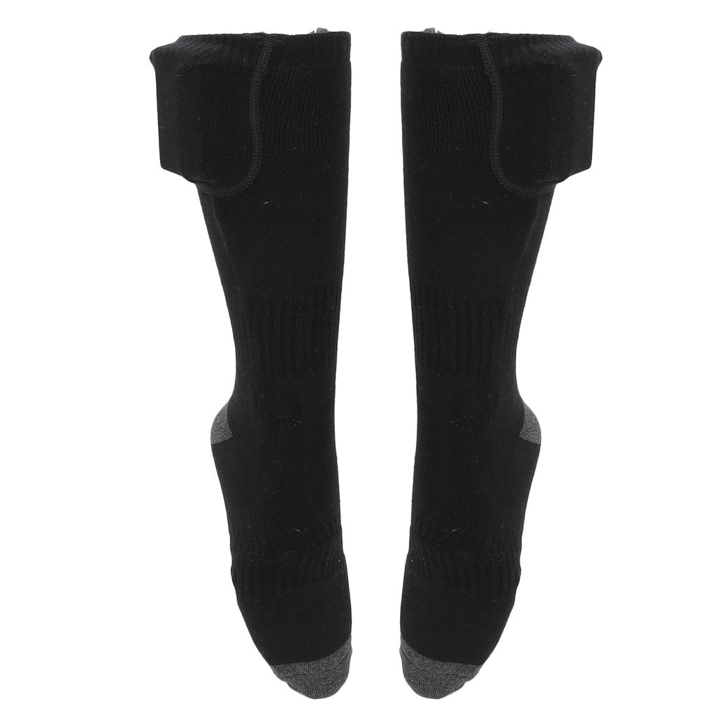 Зимние виды спорта на открытом воздухе Утолщенные электрические носки с подогревом Батарея Отопление Хлопковые чулки Черные