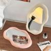 Cloud Shaped Standing Dresser Mirror Cream Style Hairdressing Wall Mirror Luxury Makeup Mirror
