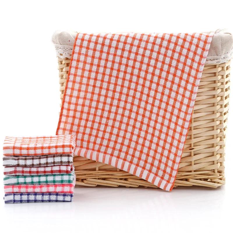 Мягкая клетчатая впитывающая кухонная салфетка для стола, хлопковая чистящая, хлопковое чайное полотенце, хлопковая ткань, антипригарная, без запаха