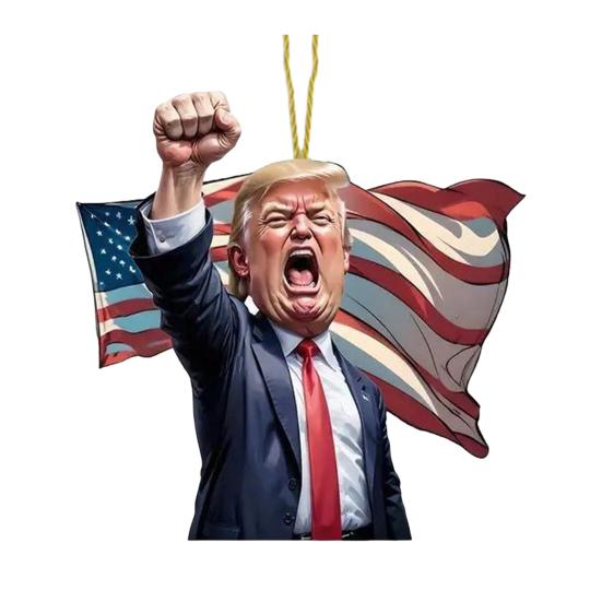 Рождественский подвесной кулон с ремешком, легко подвешивается, уникальный 2D-дизайн, зеркало заднего вида автомобиля