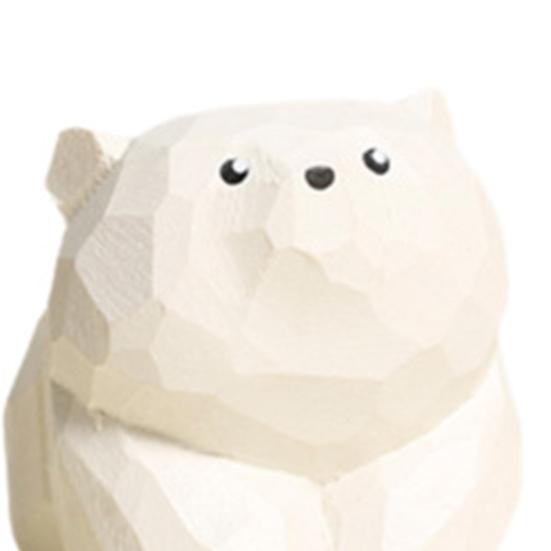 Yousheng 1/3 шт. деревянная резная фигурка медведя, ручная резьба по дереву, небольшая статуэтка животного, скульптура, украшение для домашнего офиса, рабочего стола, орнамент