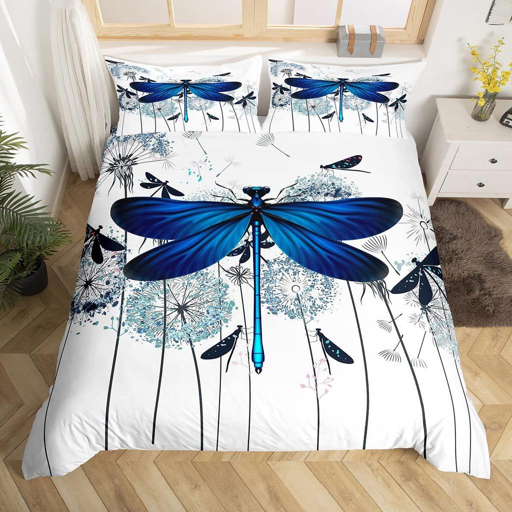Dragonfly Printed Duvet Set Insect Animal Bedding Set For Bedroom Room Decoration Kit