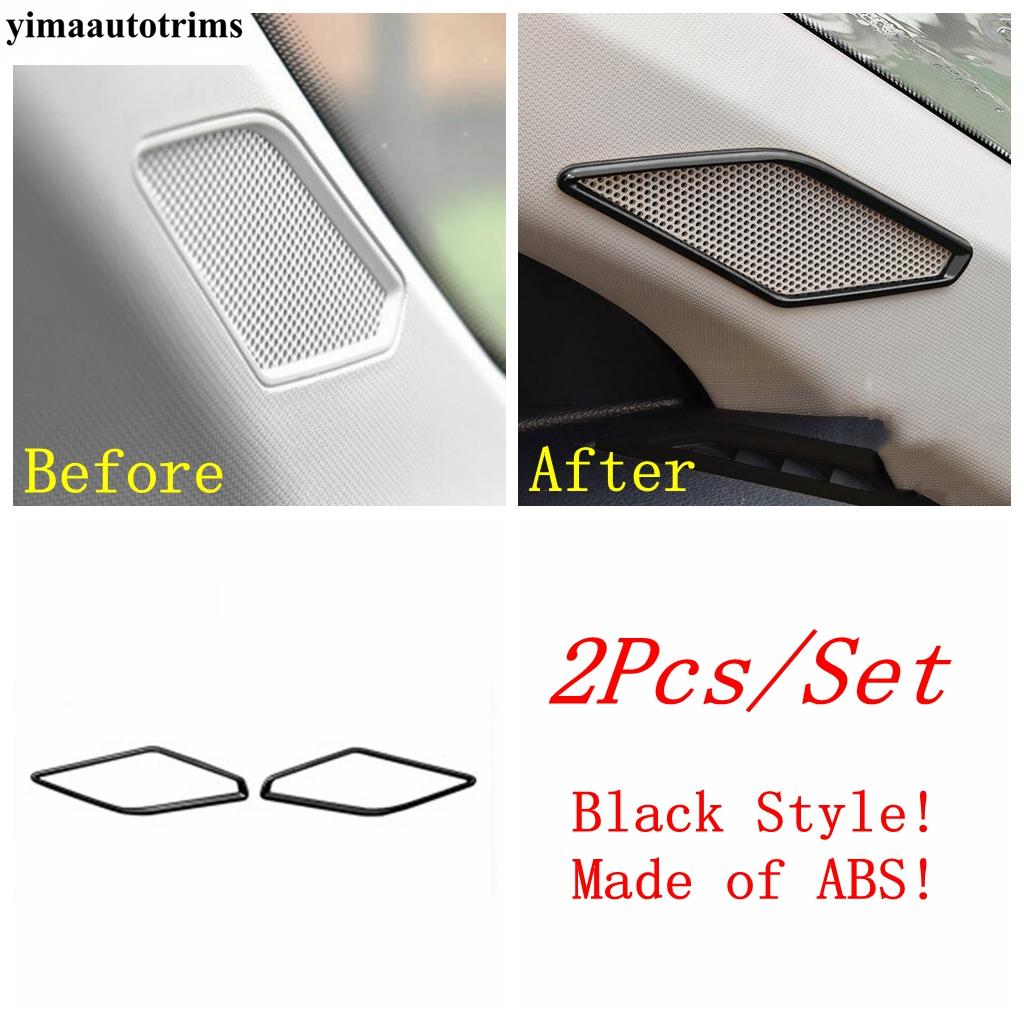 For VW Volkswagen Polo - Car Dashboard A Pillar Speaker Audio Frame Cover Kit Trim Carbon Fiber / Red Accessories