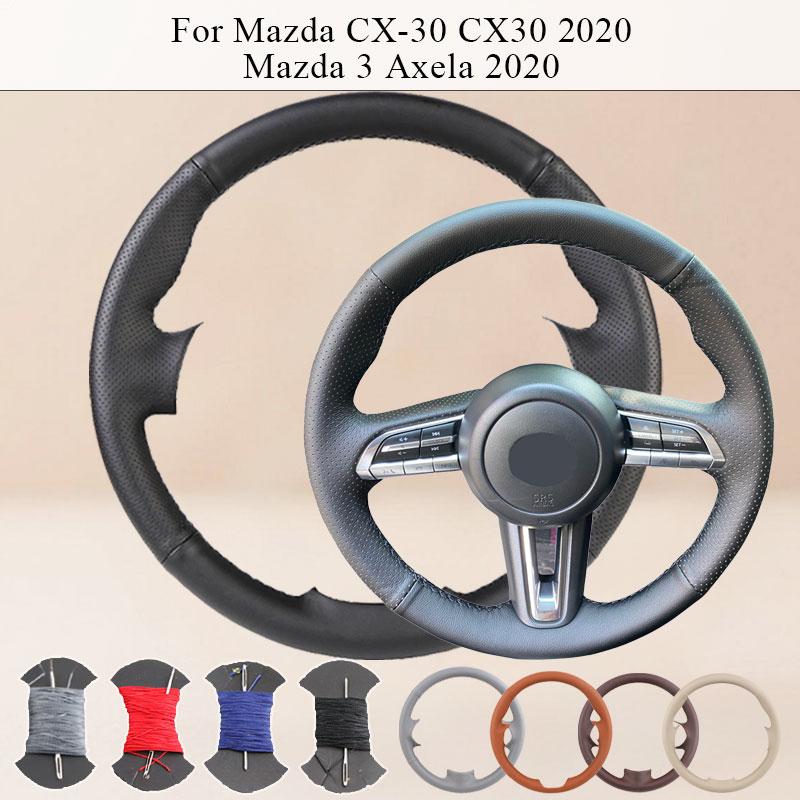 Customized Anti-Slip Car Steering Wheel Cover For Mazda CX-30 CX30 2020 Mazda 3 Axela 2020 Microfiber Leather Auto Grip Cover