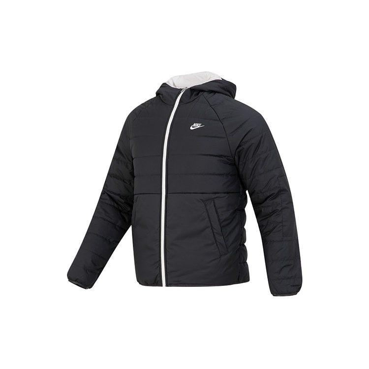 Nike Мужская черная пуховая куртка с капюшоном, умеренно стеганая, утепленная куртка DH2784-030