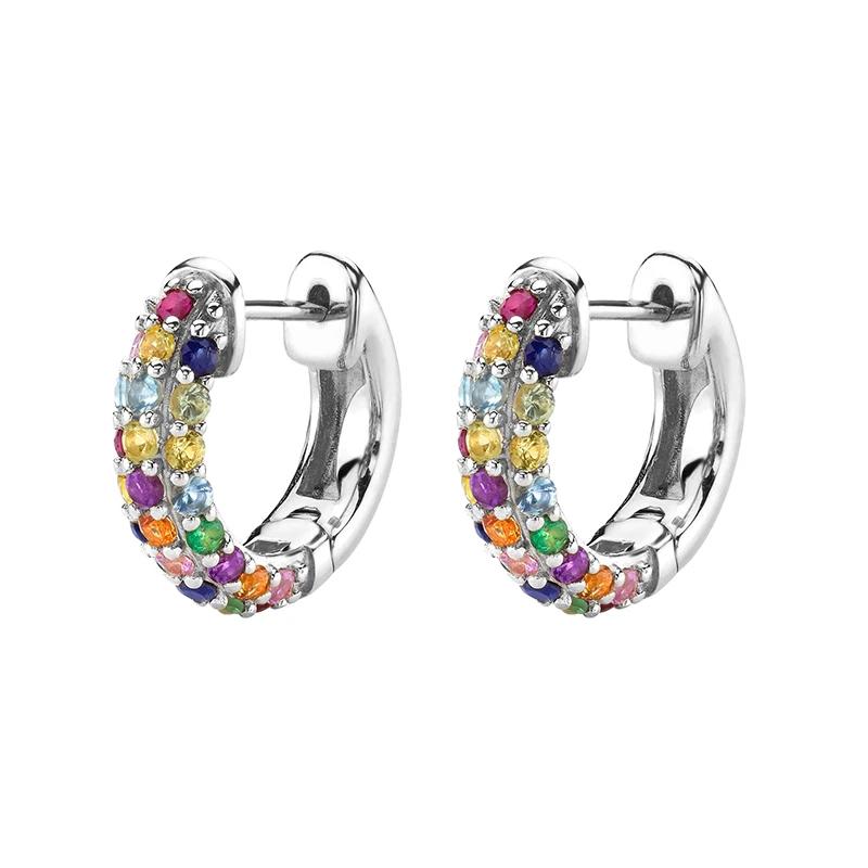 CRMYA Gold color Stud Earrings For Women Vintage Color CZ Zircon Piercing Women's Earrings Trend Jewelry