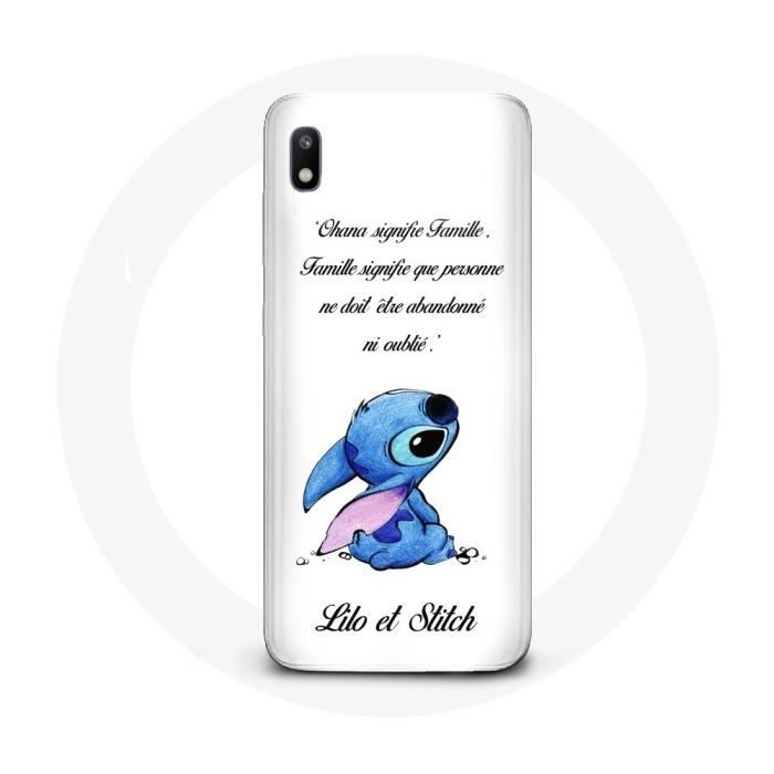 Coque - Lilo et Stitch - Galaxy A10 - Souple - Blanc - Ohana Citation