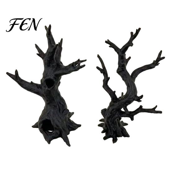 Easy to Install Reptile Landscaping 2Pcs 3D Printed Jumping Spider Tree, Hiding Cave, Hermit Crab Climbing Decor for Hideout Cave Habitat Simulation,