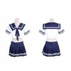 Cute Japanese Girls Cosplay School College Student Uniform Role Play Costume Women Mini Skirts and Blouse Set Lingerie
