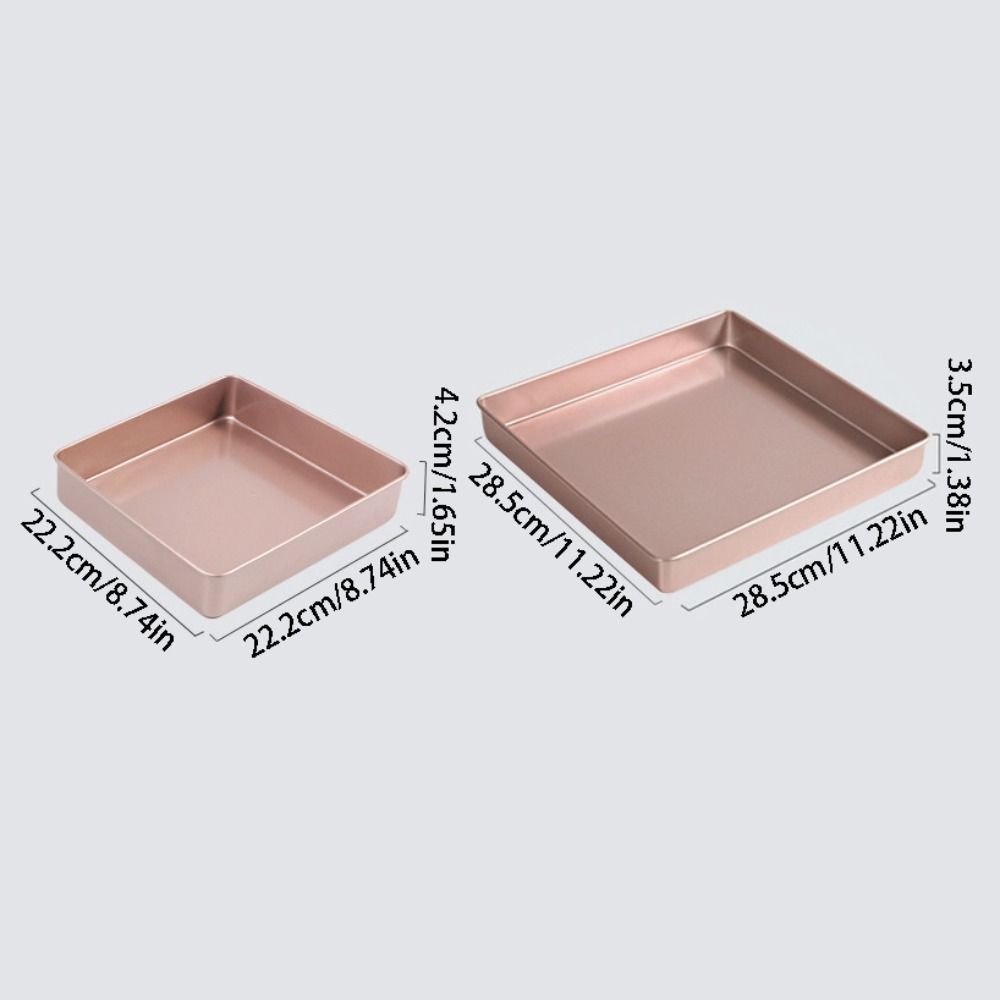 Nonstick Square Baking Pan Champagne Toaster Oven Dishes Cookie Tray Swiss Roll Mold  Bread