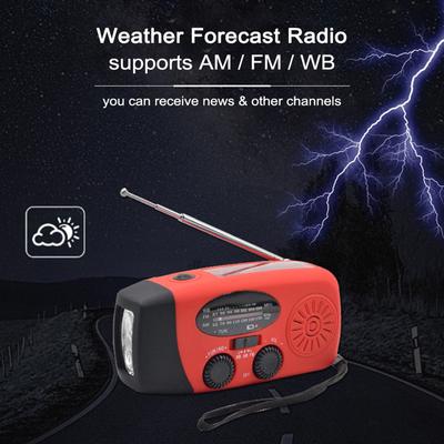 Портативное радио с AM FM, фонарик, лампа для чтения, NOAA, погодный прогноз, мобильный источник питания для чрезвычайных ситуаций, питание от солнечной энергии, ручная динамо-машина