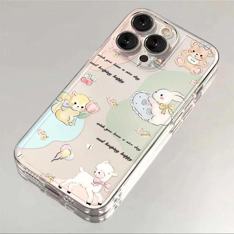 Наклейки с акварельными животными для Apple 15/14/13/12/11/Pro/Promax/XS Max/XR/XS/X.