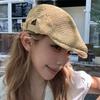 Vacation Straw Newsboy Cap Flat Painter Beret Fashion Straw Beret Travel