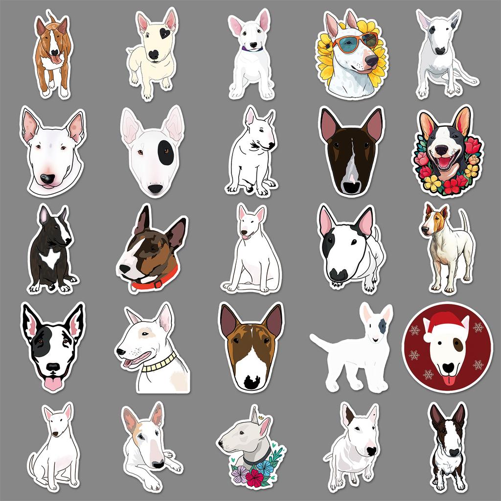 50 Cow Terrier Doodle Stickers Personalized Cartoon Cute Dog Decoration Mobile Phone Suitcase Water Cup Stickers