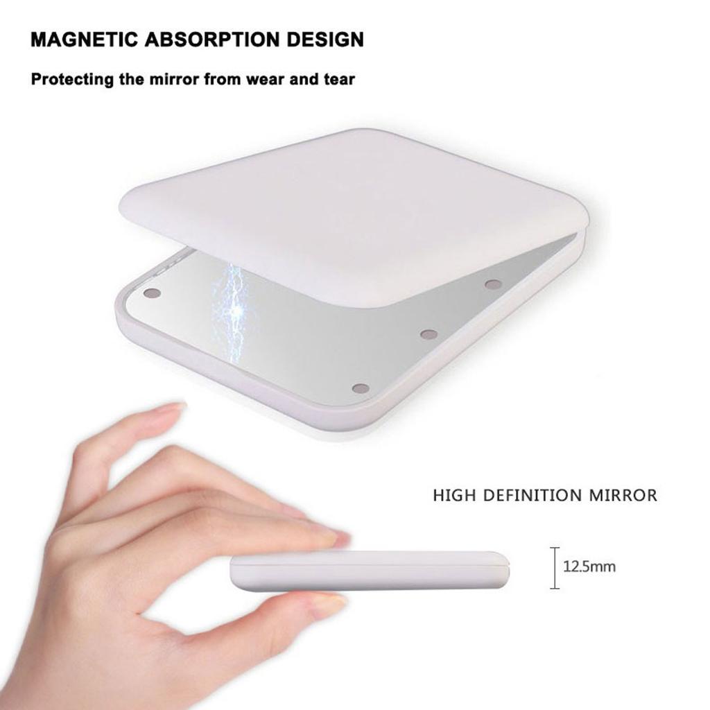 Мини светодиодное зеркало для макияжа Портативные косметические зеркала с подсветкой 1X 2X увеличительное карманное зеркало Складные косметические зеркала для макияжа