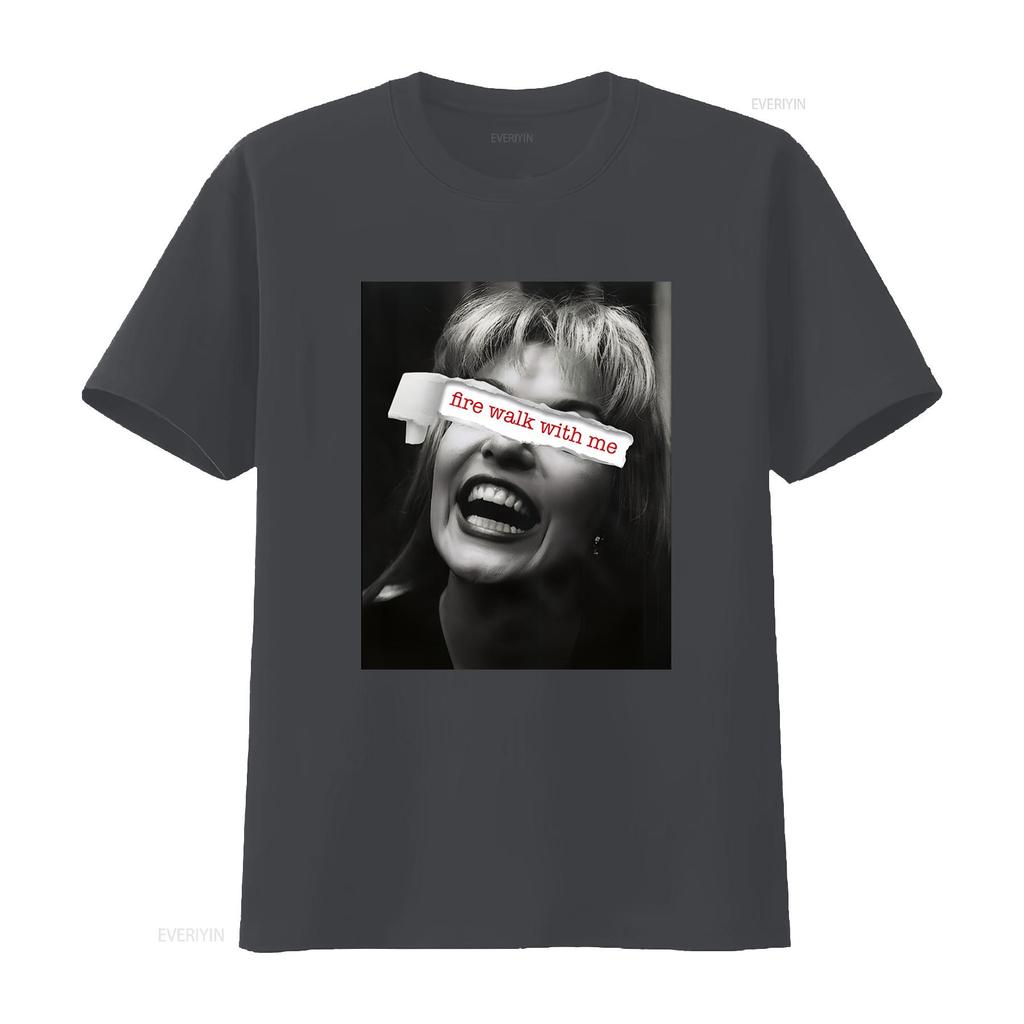 Fire walk with me SweaT T Shirt Twin Peaks Laura Palmer vintage Washed streetwear Stretched fashion Versatile homme graphic