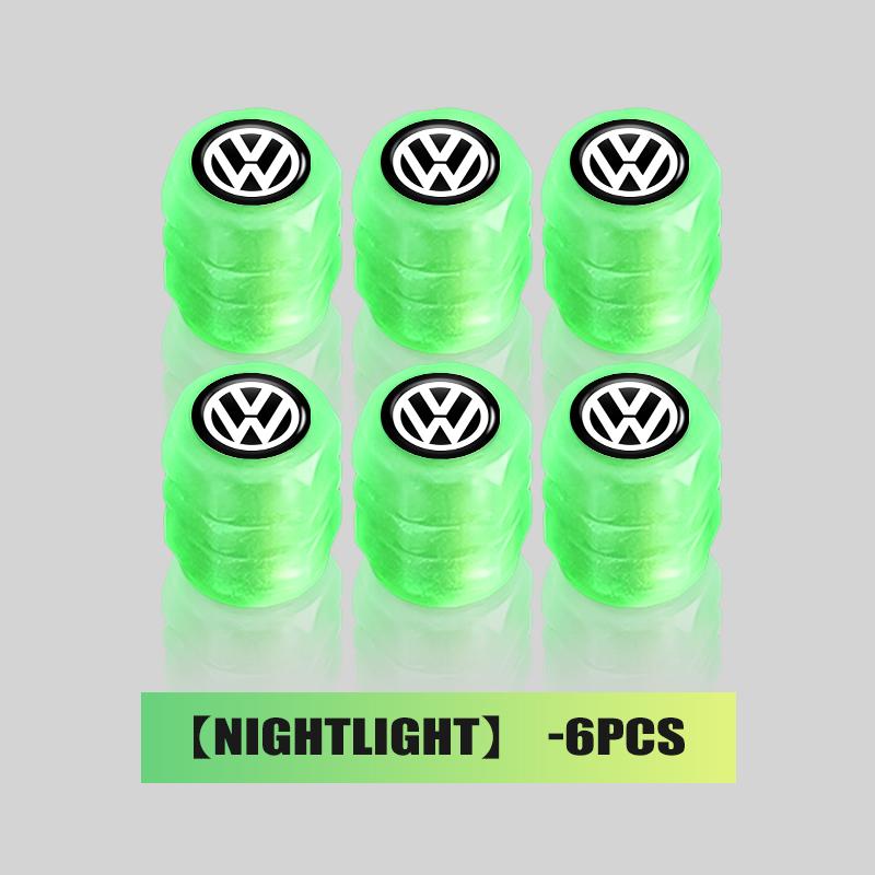 New 2026 4PCS Car Luminous Tire Valve Cap Fluorescent Night Glowing Decor For Volkswagen VW Passat Golf 4 5 6 Tiguan Polo Scirocco Jetta