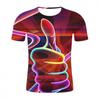 Summer 3D Thumbprint T-shirt for Men, Casual, Personalized, Fun, Children's Fashion, Hip-hop, Street Style, Harajuku Boutique Top