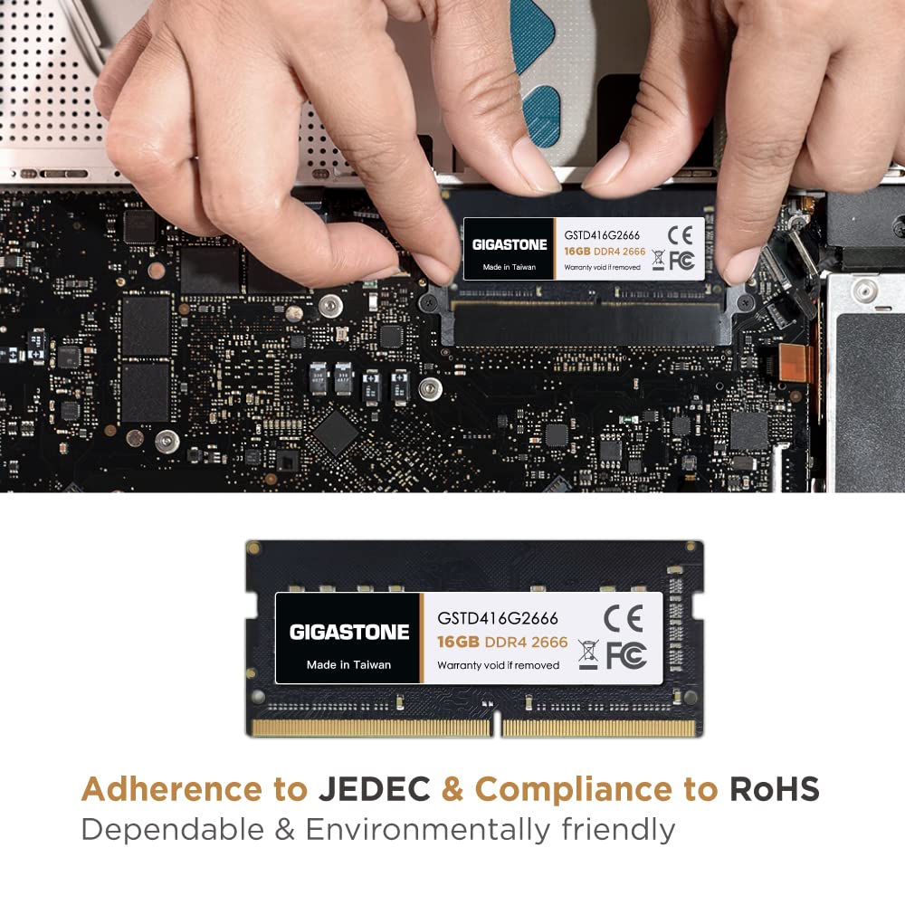 Gigastone 16 ГБ x 1 DDR4 2666 МГц или CL19 SODIMM 260-контактный небуферизованный модуль памяти для ноутбука [Память DDR4] (2400МГц 2133МГц) PC4-21300