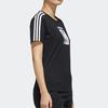 Adidas Нео-полосатая футболка обычного кроя с круглым вырезом и надписью, женские топы, черные FP7324