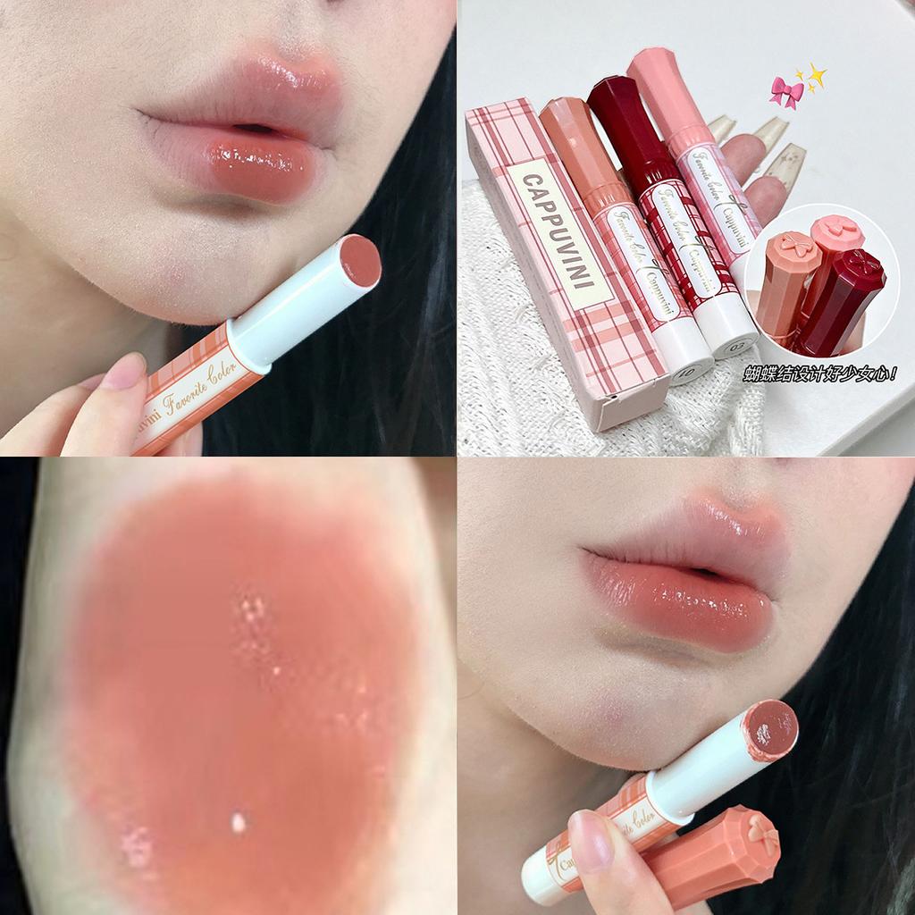Bow Mirror Lipstick, Water-gloss Mirror, Long-lasting Color, Not Easy To Stick To the Cup, Lipstick Base Lipstick