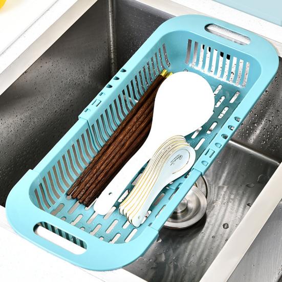 Retractable Drain Basket Over-the-sink Multifunction Food Grade Extendable Fruit Vegetable Washing Drainer Colander Strainer Bowl Tableware